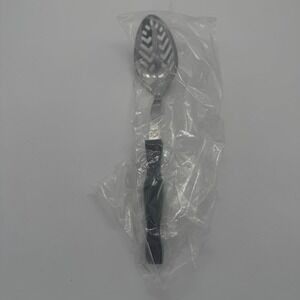 Cutco No. 1713 Slotted Serving Spoon Black Handle Stainless Steel Made in USA